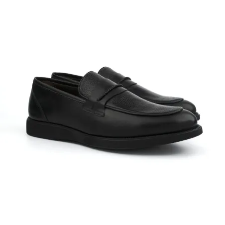 Mocassin Homme en cuir  7414 / NOIR FALL - MAKEBA