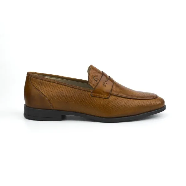 Mocassin Homme en cuir  8740/ CAMEL - MAKEBA