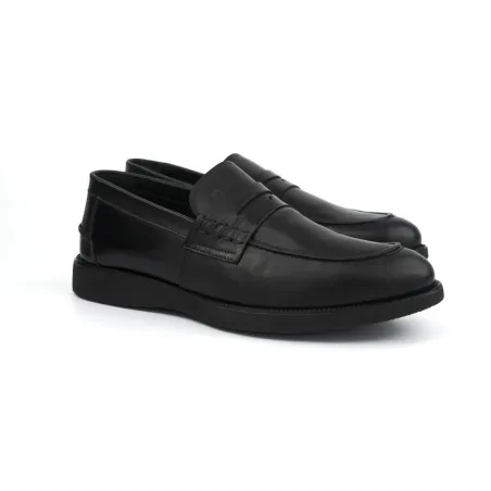 Mocassin Homme en cuir 7407 / NOIR - MAKEBA