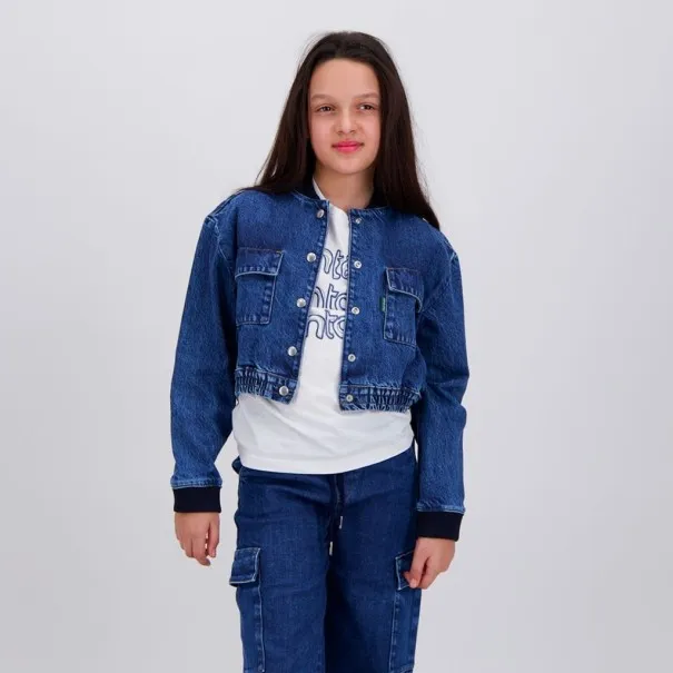 Workwear cropped jacket fille en jeans - KONTAKT