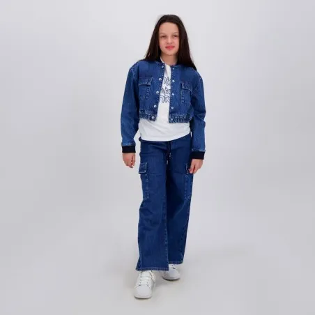 Workwear cropped jacket fille en jeans - KONTAKT