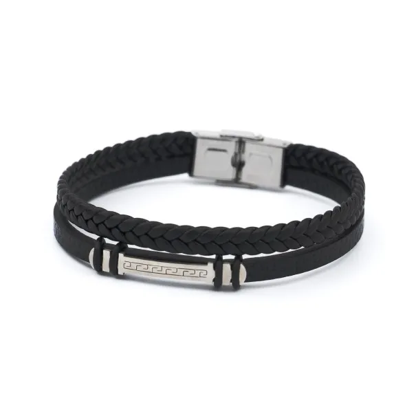 Bracelet Homme ALBERTO RICCI  BR-H-CUIR-NOIR-03 - ALBERTO RICCI