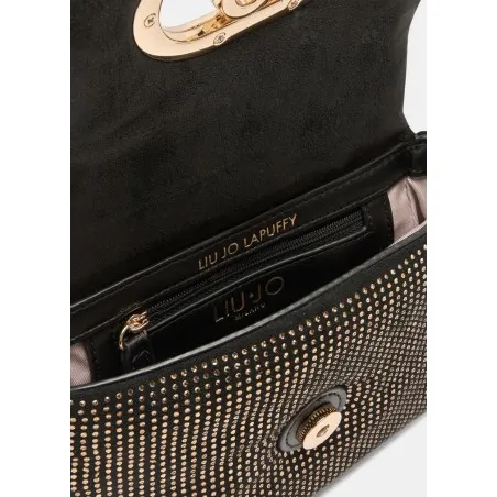 Sac LIU JO LaPuffy à bandoulière AF5269 -J4638 D6299 nero/steel petit format - LIU.JO