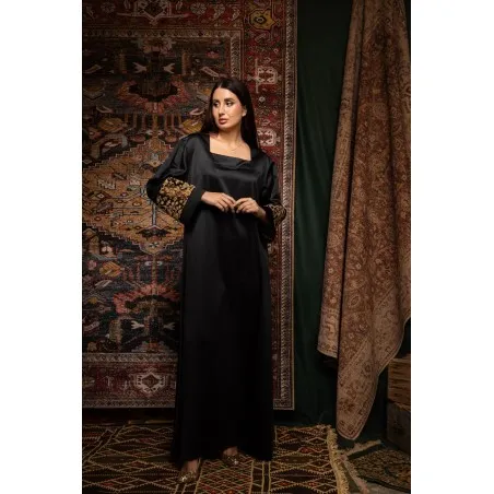 Kaftan Jumana C Noir - Tresors de mimi