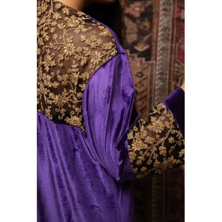 Kaftan Jumana Mauve - Tresors de mimi