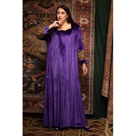 Kaftan Jumana Mauve - Tresors de mimi