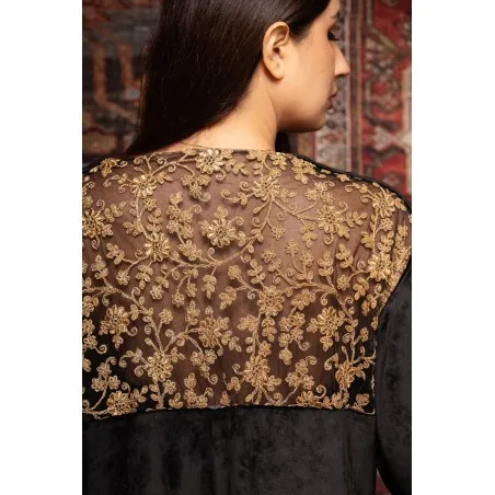 Kaftan Jumana Noir - Tresors de mimi