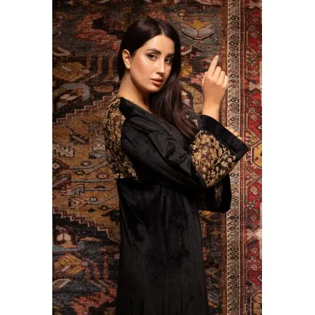 Kaftan Jumana Noir - Tresors de mimi