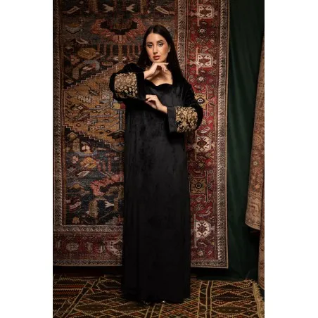 Kaftan Jumana Noir - Tresors de mimi