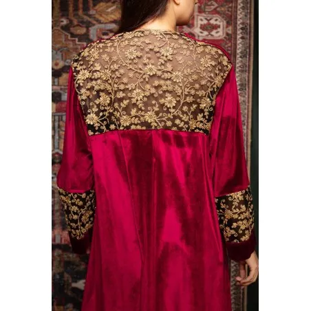 Kaftan Jumana Rouge - Tresors de mimi