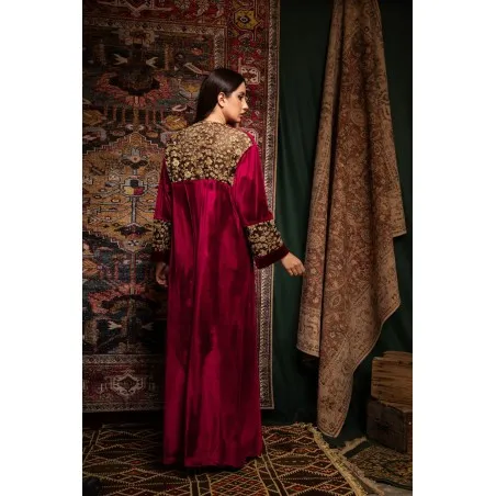 Kaftan Jumana Rouge - Tresors de mimi