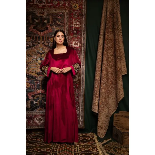 Kaftan Jumana Rouge - Tresors de mimi