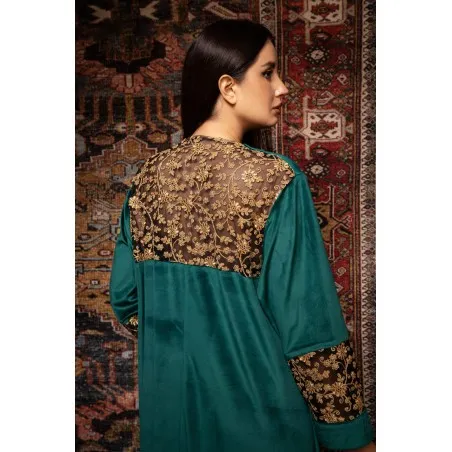 Kaftan Jumana Vert - Tresors de mimi