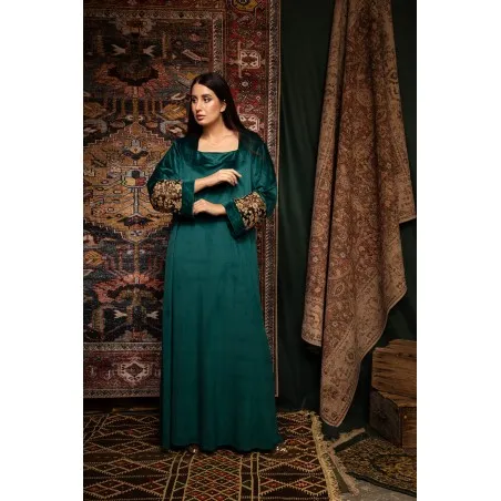 Kaftan Jumana Vert - Tresors de mimi