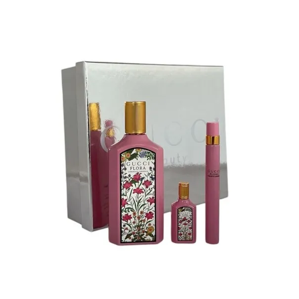 Coffret Gucci Flora Gorgeous Gardenia Femme Eau de Parfum 100ml + Format Voyage 10ml + Miniature 5ml - Gucci