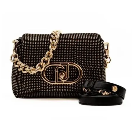 Sac LIU JO LaPuffy à bandoulière AF5269 -J4638 D6299 nero/steel petit format - LIU.JO