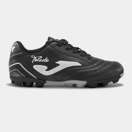 Chaussures de football enfants JOMA TOLEDO JR 2401 NOIR BLANC SOL DUR - JOMA