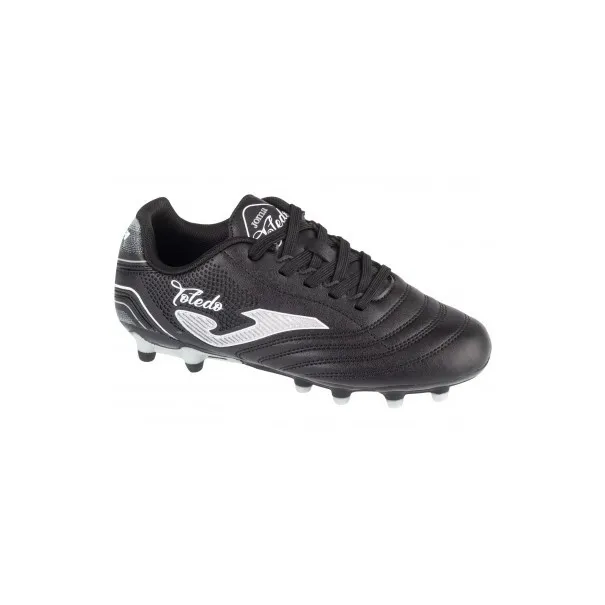 Chaussures de football enfants JOMA TOLEDO JR 2401 NOIR BLANC TERRAIN FERME - JOMA