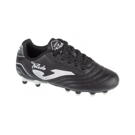 Chaussures de football enfants JOMA TOLEDO JR 2401 NOIR BLANC TERRAIN FERME - JOMA