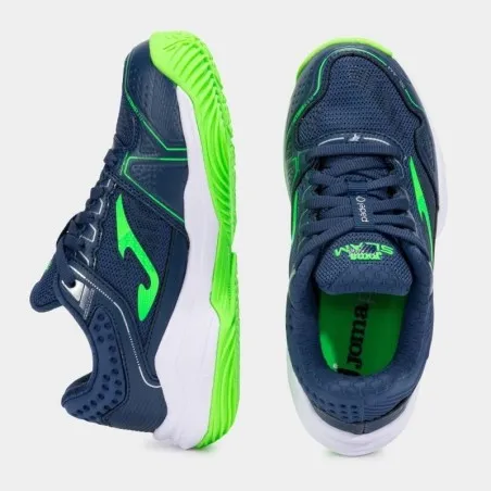 Chaussures de padel & tennis enfants JOMA SLAM JR 2503 BLEU MARINE VERT - JOMA
