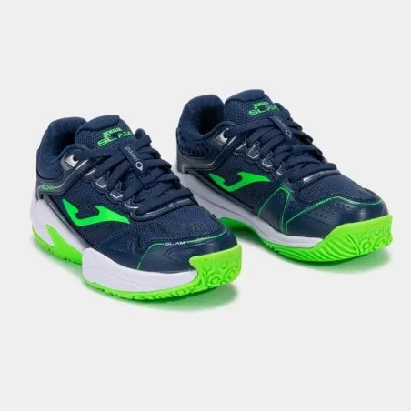 Chaussures de padel & tennis enfants JOMA SLAM JR 2503 BLEU MARINE VERT - JOMA