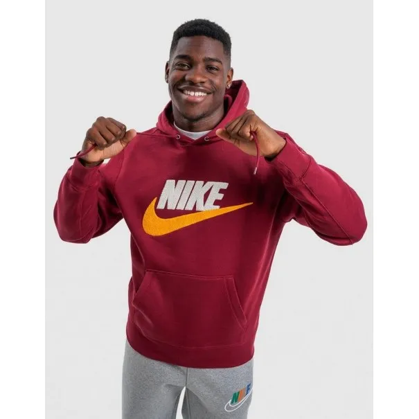 Nike Club Fleece Sweatshirt Homme Bordeaux Jaune - NIKE