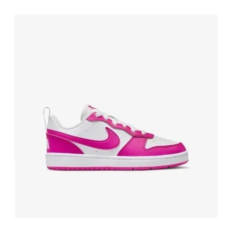 Nike COURT BOROUGH LOW RECRAFT (GS) Blanc/Fuchsia Laser - NIKE
