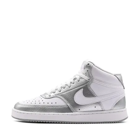 Nike NIKE COURT VISION MOYENNE Blanc/Argent mtallis - NIKE