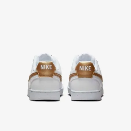 Nike Court Vision Low Next Nature Blanc/Or mtallis - NIKE