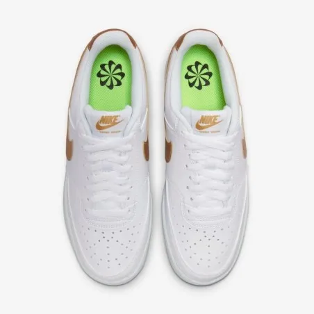 Nike Court Vision Low Next Nature Blanc/Or mtallis - NIKE