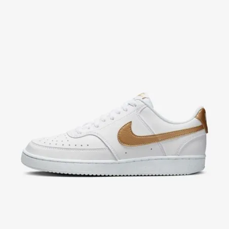 Nike Court Vision Low Next Nature Blanc/Or mtallis - NIKE