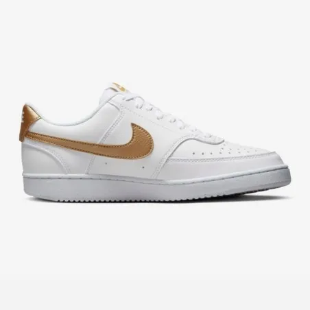 Nike Court Vision Low Next Nature Blanc/Or mtallis - NIKE