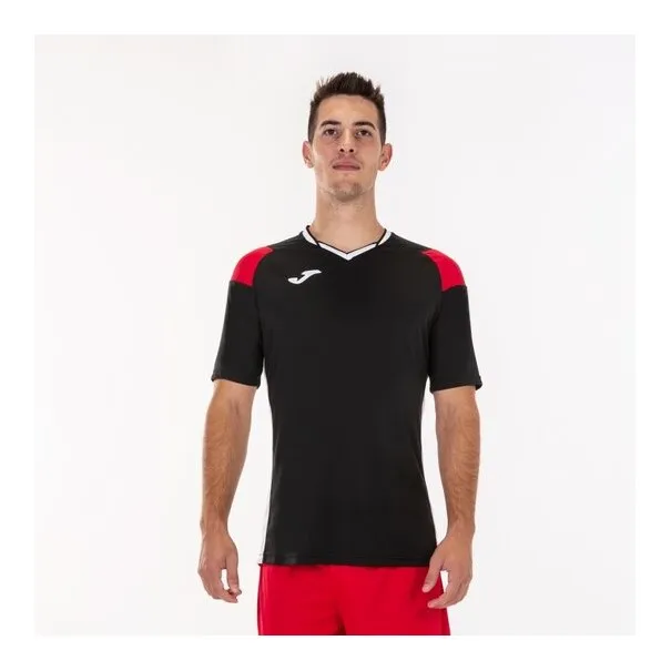 Joma - T-Shirt Crew Iii Noir-Rouge - JOMA