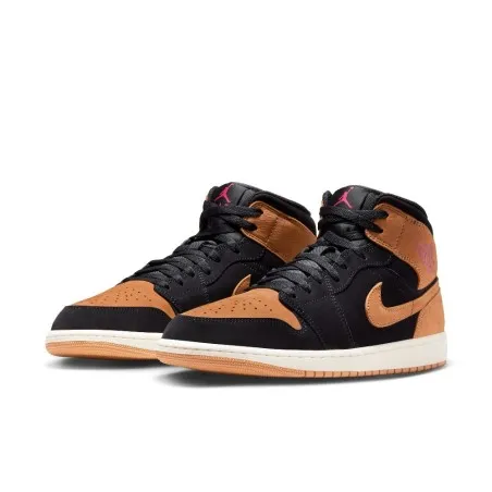 Nike Baskets Air Jordan 1 Mid SE Noir Marron - NIKE
