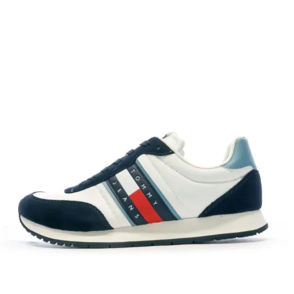 Tommy Jeans – Baskets à logo essentielles – Blanc Noir - TOMMY JEANS