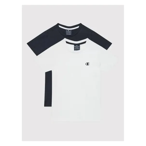 Champion -Crewneck T-Shirt Noir Blanc - CHAMPION