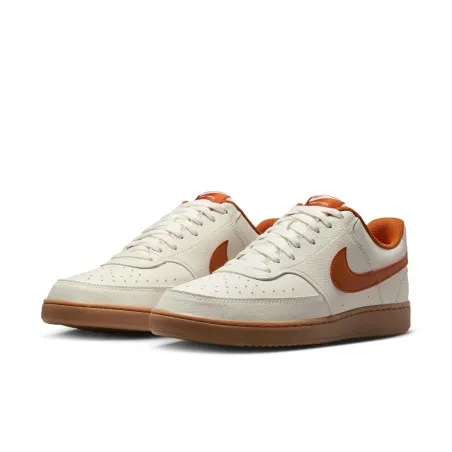 Nike Baskets Court Vision Low Beige Rouge - NIKE