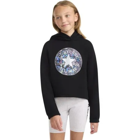 Converse Sweat Capuche Pour Filles, Imprim, Avec Patch Chuck Noir 4CD269023 - CONVERSE