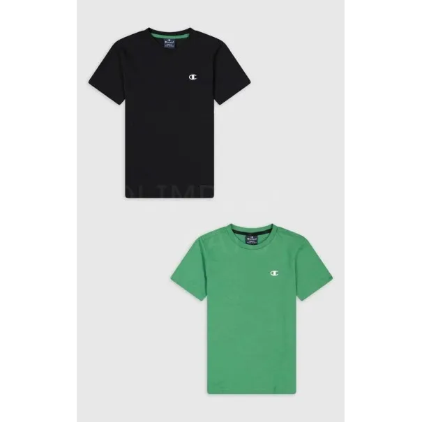 Lot De 2 T-Shirts Champion Noir Vert 306023GS108 - CHAMPION