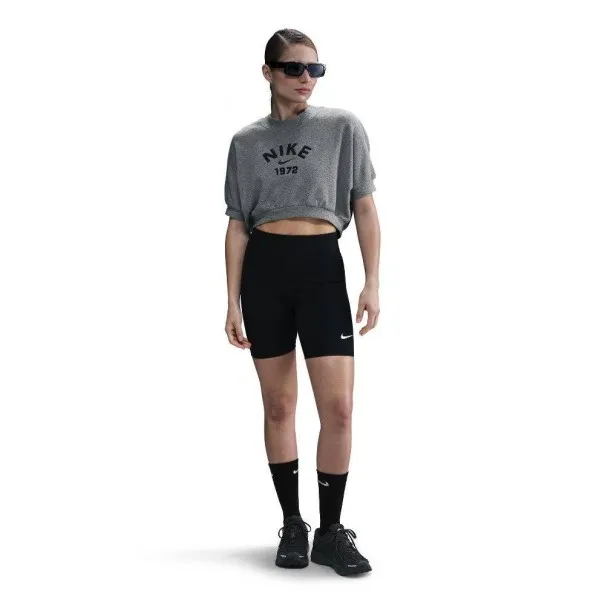 Nike Haut Court Col Rond En Molleton Gris HJ0224091 - NIKE