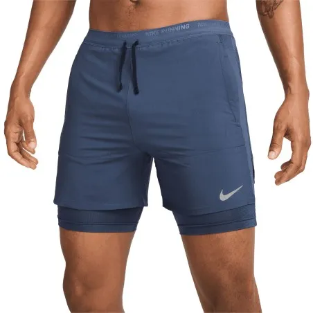 Nike Short Hybride Dri-Fit Stride 5 Bleu DM4757437 - NIKE