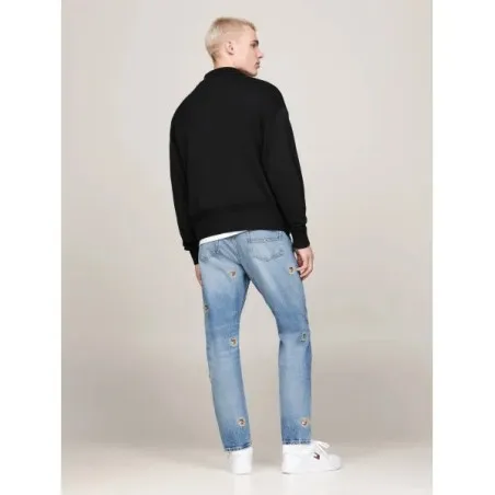 Tommy Jeans Cardigan Avec Ajout De Laine Noir DM0DM19422BDS - TOMMY JEANS