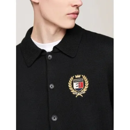 Tommy Jeans Cardigan Avec Ajout De Laine Noir DM0DM19422BDS - TOMMY JEANS