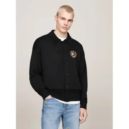Tommy Jeans Cardigan Avec Ajout De Laine Noir DM0DM19422BDS - TOMMY JEANS