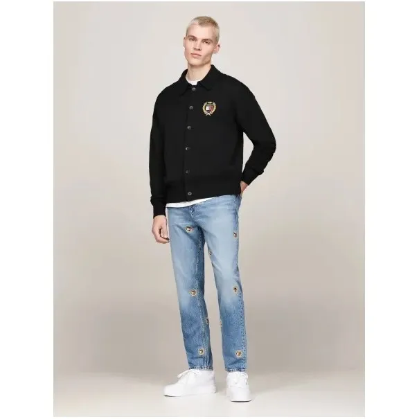 Tommy Jeans Cardigan Avec Ajout De Laine Noir DM0DM19422BDS - TOMMY JEANS