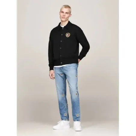 Tommy Jeans Cardigan Avec Ajout De Laine Noir DM0DM19422BDS - TOMMY JEANS