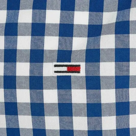 Tommy Jeans Chemise Carreaux Pour Homme Bleu Vif, Petits Carreaux DM0DM19655C8T - TOMMY JEANS