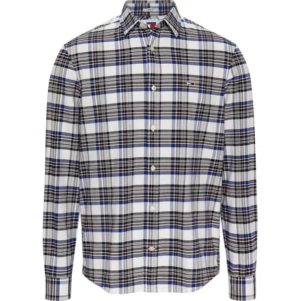 Tommy Jeans Chemise Homme Th Tjm Reg Oxford Noir A Carreaux DM0DM19648YBR - TOMMY JEANS