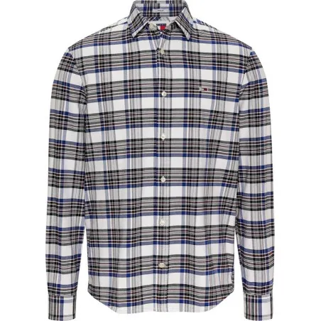 Tommy Jeans Chemise Homme Th Tjm Reg Oxford Noir A Carreaux DM0DM19648YBR - TOMMY JEANS