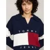 Tommy Jeans Pull Drapeau Rugby Bleu Marine DW0DW18677C1G - TOMMY JEANS
